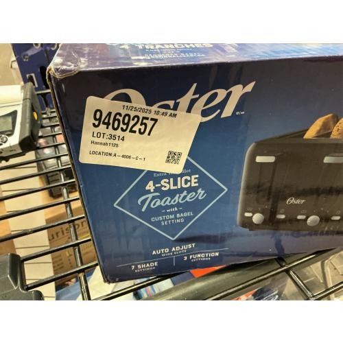 Oster 4-Slice Toaster With Extra-Wide Slots Black