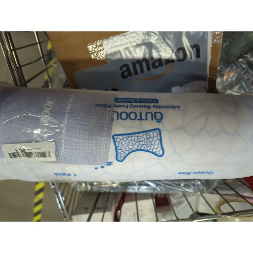 QUTOOL Cooling Side Sleeper Pillow for Neck and Shoulder Pain Relief, Adjustable Curved Shredded Memory Foam Bed Pillows for Sleeping, Queen 1 Pack with Additional Foam Fill Included (White)