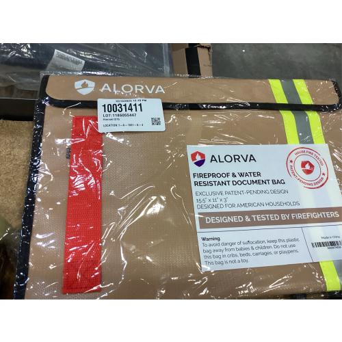 Fireproof & Water-Resistant Document Bag – 15.5 x 11 x 3-inch Pouch for Legal Documents & Valuables - Double-Layered Zippered Protection – Firefighter Designed (Beige)