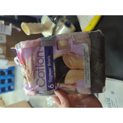 Size L Hanes womens High-waisted Brief Panties, 6-pack, Moisture-wicking Cotton Brief Underwear (Colors May Vary)