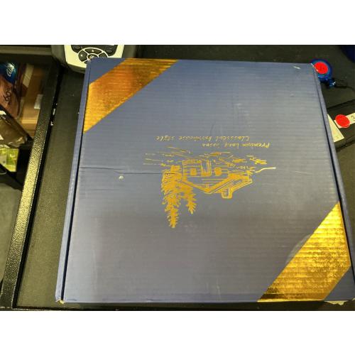 10 Oak Bathroom Vanity Tray Turntable for Perfume Candle, Round Wooden Decorative Tray for Kitchen Sink Countertop Organizer, Bathroom Counter Organizer for Skincare Makeup, Farmhouse Black Gold