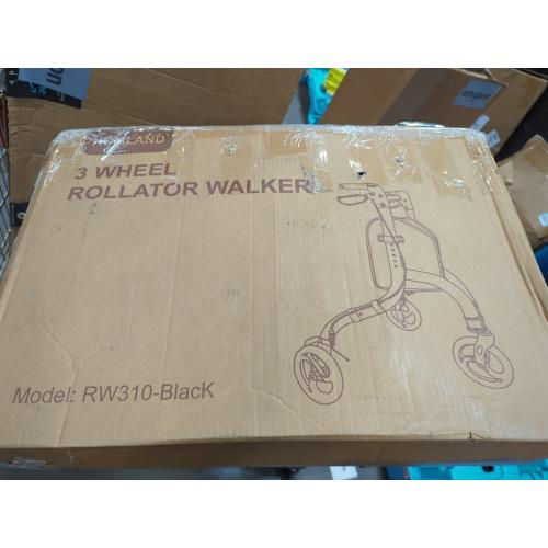 3 Wheel Walkers for Seniors, Lightweight Foldable Aluminum Three Wheel Walker, Height Adjustable Compact Rollator Walker with Removable Storage Bag
