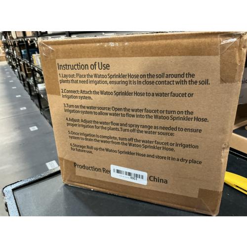 Watoo 2025 Sprinkler Hose & Soaker Hose for Yard - 50 FT Reinforced Flat Garden Hose with Holes, Heavy Duty No-Kink Lawn Irrigation Hose (Includes Stakes, High Pressure Spray)