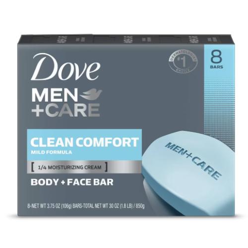 Dove Men Care Clean Comfort Body & Face Bar Soap - 8pk - 3.75oz each