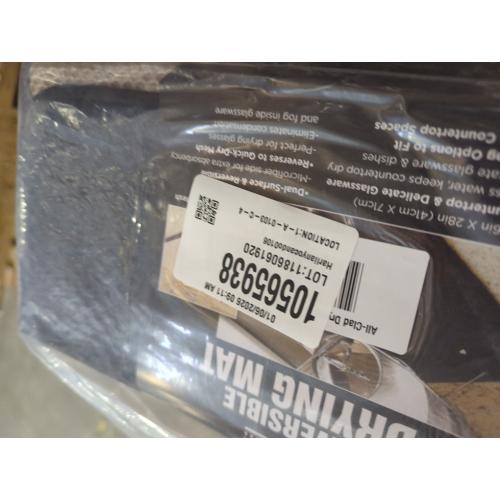 All-Clad Premium Reversible Dish Drying Mat for Kitchen: 16 x 28 Ultra-Absorbent, Long-Lasting, No Condensation, and Oversized for Large Pots and Pans - 2 Pack, Black