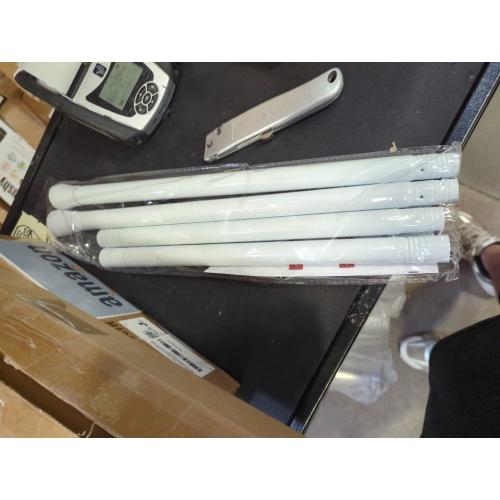 Amazon Basics No Drill Spring Tension Curtain Rod, Adjustable 24-36 Width, White, Classic Finial
