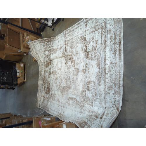 Unique Loom 9'x12' Rug White and Brown