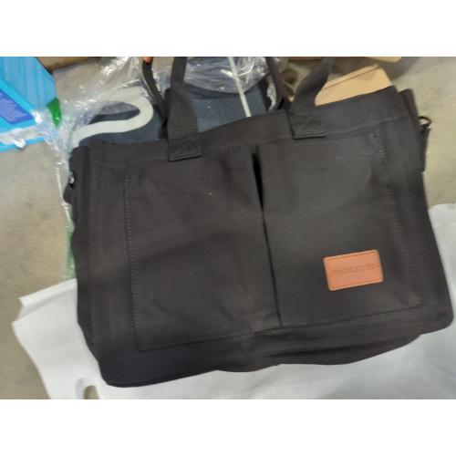 FIORETTO Canvas Tote Bag for Women with Zipper Closure & Individual Compartments for Work College for Teacher & Nurse