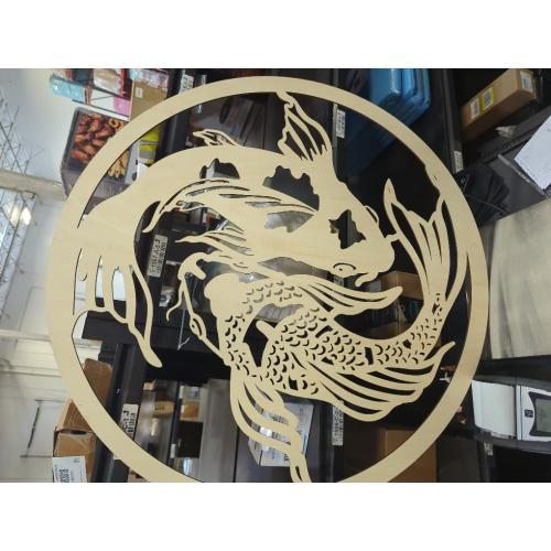 Metal Koi Fish Wall Decor, Koi Fish Metal Wall Art, Feng Shui Koi Fish, Yin Yang Wall Art, Zen Art Wall Decor, Feng Shui Home Design, Spiritual Metal Sign, Bathroom Wall Decor (Gold, 30x35|75x90cm)