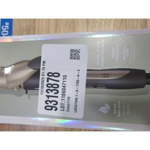 INFINITI PRO CONAIR Tourmaline Ceramic 1¼ Inch Curling Iron, 1¼-Inch Barrel Digital Hair Curler, Produces Loose Curls, 5 Heat Settings, For Use on Medium and Long Hair, Dark Grey