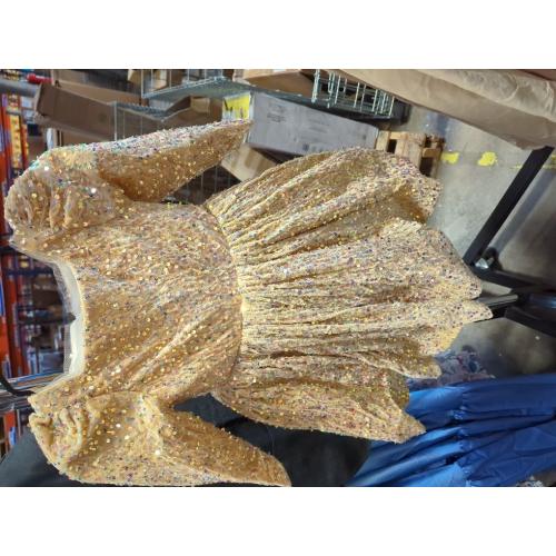 Size 5-6...ODIZLI Kids Girls Fall Winter Long Sleeve Sequin Velvet Ruffle Tutu Dress Wedding Flower Girl Party Dress