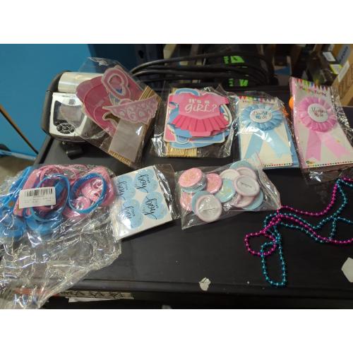 202 Pcs Baby Gender Reveal Party Supplies Favors Boy or Girl, Gender Reveal Ideas Gender Reveal Games Supplies, Baby Gender Reveal Bracelets, Team Boy Girl Button Pins