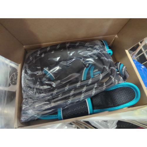 Size Large Neck: 18-25.5, Chest: 25.5-31 Color Black No Pull Harness with A Free Heavy Duty 5ft Leash for Medium Large Dog Adjustable Reflective Oxford Easy Control (L (Neck: 18-25.5, Chest: 25.5-31), Black/Blue Harness Leash)