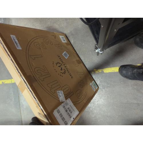 Tangkula 25.6  Inch Round Wall Clock, Farmhouse Large Wall Clock with Roman Numerals, Come with AA Battery, Wooden Rustic Clock Hanging for Home Office (Bronze Brown)