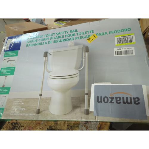 Medline Toilet Safety Rail For Seniors with Easy Installation, Height Adjustable Toilet Safety Frame, Bathroom Assist Rail with Armrests, Bathroom Safety, 250 lb. Weight Capacity
