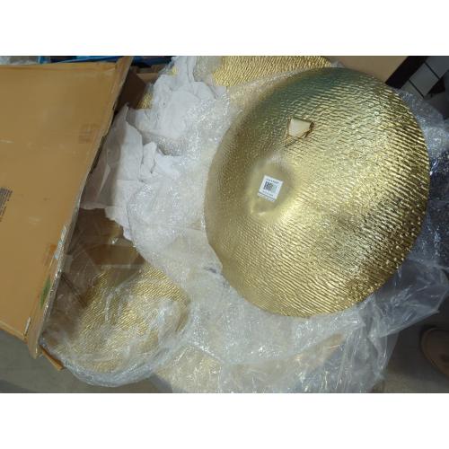 Deco 79 Metal Plate Home Wall Decor Large Metallic Disk Wall Sculpture, Set of 3 Wall Art 35, 29, 17D, Bronze