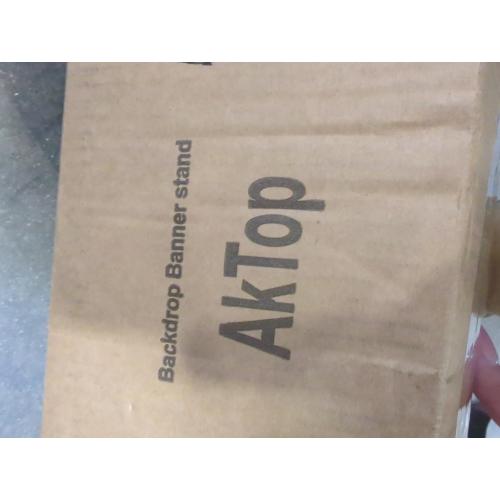 AKTOP 4x7-8x10 FT Extra Thick Backdrop Banner Stand, Heavy Duty Adjustable Step and Repeat Stand for Parties & Photography, Portable Trade Show Photo Booth Background with Carrying Bag