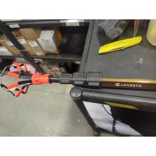 LOVEETA® Gen2 12Ft [18Ft Reach] Lightweight Extendable Light Bulb Changer Pole for High Ceilings – Telescopic Light Bulb Pole Changer with Bulb Gripper - Champagne Gold