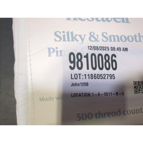 Set of 2 Size Queen Color White Nestwell Pima Cotton Sateen 500-Thread-Count Standard/Queen Pillowcase Set in Bright White