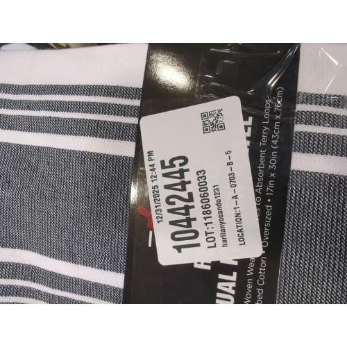 All-Clad Striped Dual Kitchen Towel in Black 2 pack