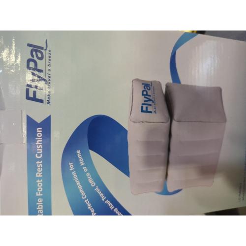 Inflatable Foot Rest for Air Travel, U.S Patented 2 in 1 Design, Blow-Up Pillow Cushion for Home, Office and Kids to Sleep on Long Flights, 17“x11 x17, Grey.