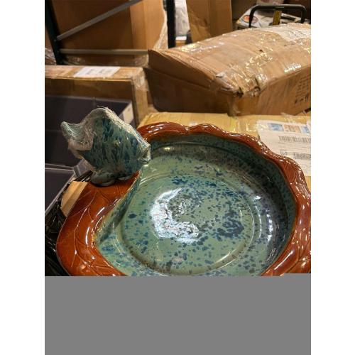 Sunnydaze Glazed Ceramic Fish 7-Inch Outdoor Garden Fountain - Outdoor Tabletop Fountain for Patio, Deck, Garden