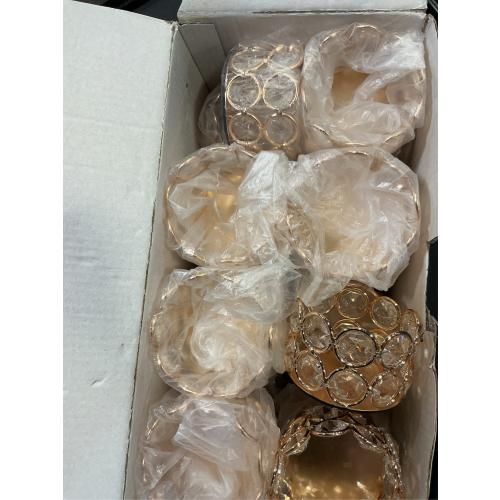 VINCIGANT Crystal Gold Votives Candle Holder Elegant Decorative Tealight Candle Holders for Weddings,Parties,Chirstmas,Gifts,Home Decor,Set of 24