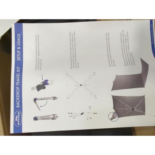 Savage 5x12' White Background Floor Extended Backdrop Travel Kit (water damage on case not product)