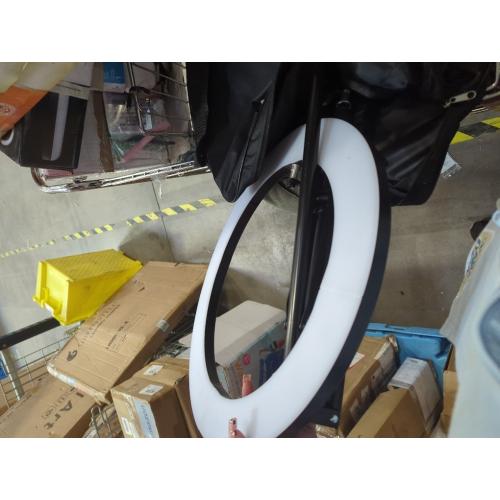 Yidoblo 18 Inch LED Ring Light Kit Bi Color Dimmable Photo Studio Video Portrait Film Selfie YouTube Photography Continuous Lighting Kits w Phone/Camera Holder,Makeup Mirror,Light Stand and Bag White