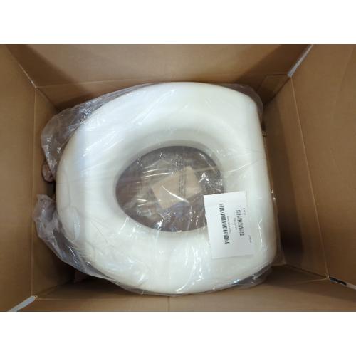 White Raised Toilet Seat  Riser, Non-Locking, Fits Most Toilets