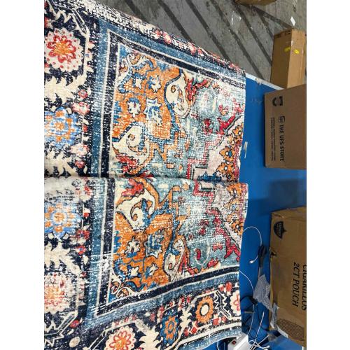 6'x9' Washable Vintage Area Rug Boho Chic Medallion Distressed Design Non-Shedding Easy Care Ideal for High Traffic Areas in Living Room Bedroom Kitchen Office Large Carpet