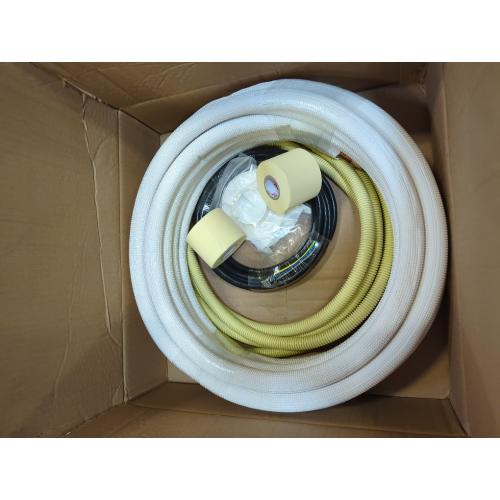 White 16 Ft Mini Split Line Set,Air Conditioning Copper Tubing Pipe Extension,1/4 & 1/2 3/8 PE Thickened for AC and Heating Equipment Insulated with Nuts. (1/4 1/2)