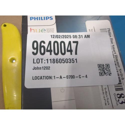 Philips Hue Smart Dimmer Switch with Remote, White - 1 Pack - Turns Hue Lights On, Off, Dims or Brightens - Requires Hue Bridge - Easy, No-Wire Installation