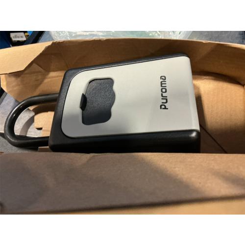 Puroma Lock Box, Large Key Lock Box Resettable Combination Code Lockbox, Portable Wall Mount Lockbox Security Safe Box for Outside Outdoor Home Office Door Handle House Key, Gray (1 Pack)