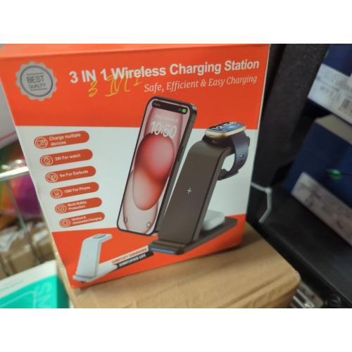Color Black Wireless Charger 3 in 1 Wireless Charging Station