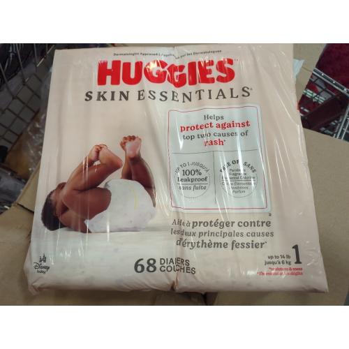 Huggies Size 1 Diapers, Skin Essentials Baby Diapers, Size 1 (8-14 lbs), 84 Count, Packaging May Vary