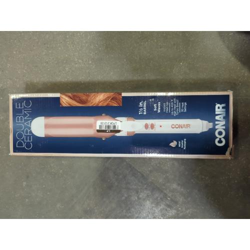 Conair Double Ceramic 1 1/2-Inch Curling Iron, 1 ½ inch barrel produces soft waves – for use on medium and long hair