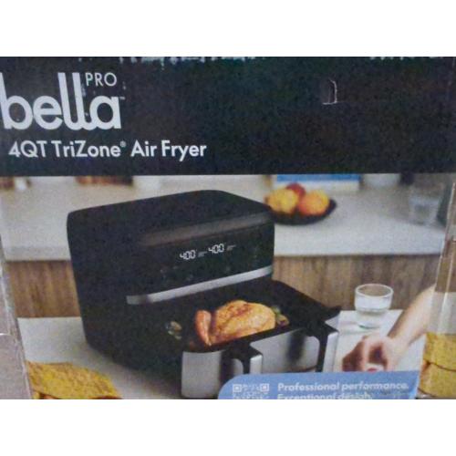 Black & Silver 4-qt. TriZone Touchscreen Air Fryer with Dual Flex Basket, Stainless Steel