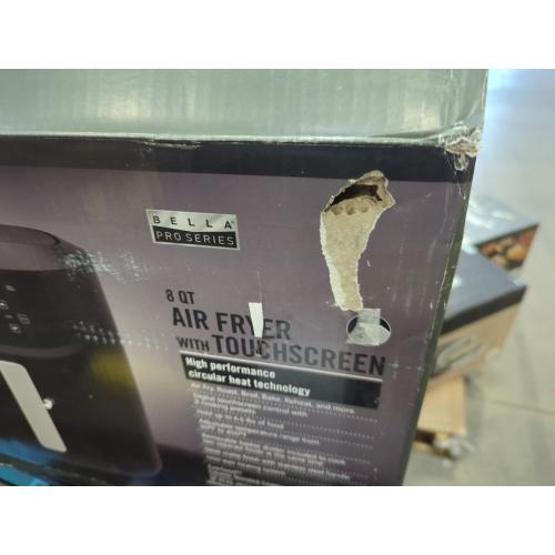 Bella PRO - 8-qt. Touchscreen Air Fryer with Divided Basket - Matte Black