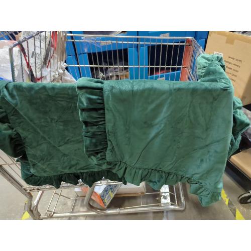 Pack of 2 Vintage Pillow Cover with Ruffles, Solid Color Pillow Sham for Home Decoration, Soft Throw Pillow Cases (Dark Green) 45x45cm