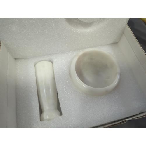 Size 3 Color White  Small Natural Stone Mortar and Pestle Set as Spice, Medicine Grinder Masher - kharad, Khallad, Okhli and Musal (White)