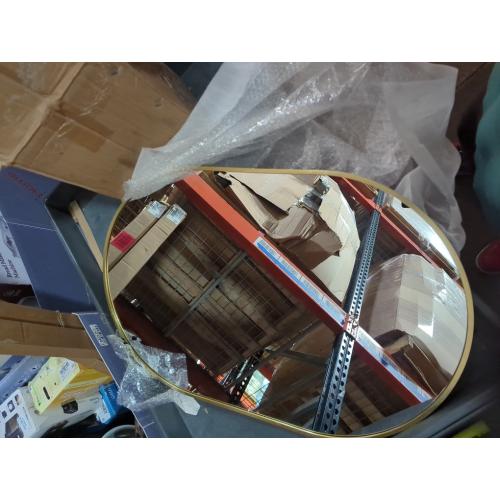 Gold Oval Mirror,  Oval Bathroom Mirror, Vanity Mirror with Brushed Metal Frame, Wall Mount Mirrors Decor for Bathroom, Bedroom, Entryway, Living Room(Hangs Horizontally or Vertically)