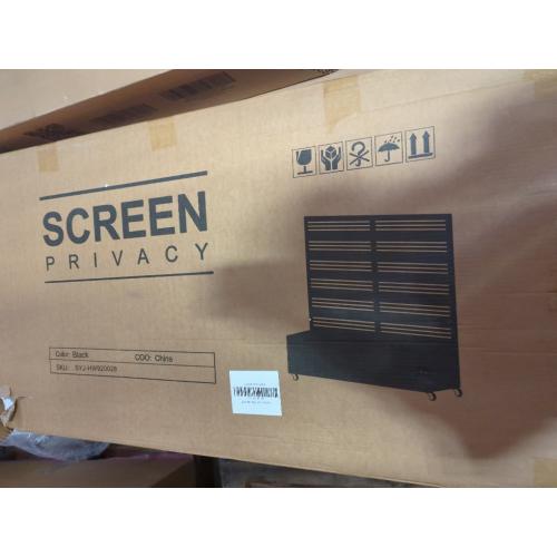 Metal Planter Box with Trellis with Wheels Black