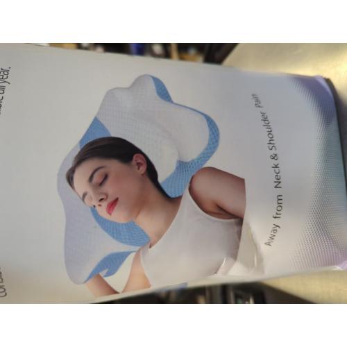 White & Grey Memory Foam Pillows, Cervical Pillow for Neck and Shoulder Pain Relief, Ergonomic Contour Bed Pillow, Soft for Side Sleep Stomach Sleeping and Back Sleeper