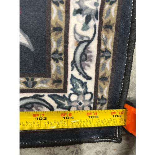 Vibrant Tree of Life-Patterned Vintage Washable Rugs Non Slip Low Pile Small Carpet for Bedroom Bedside Kids Room Office Dining Room, Black