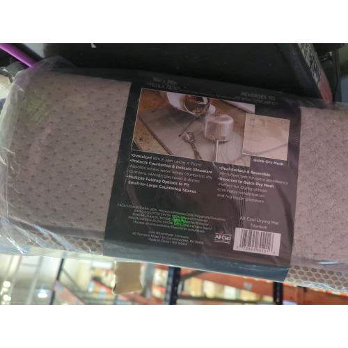 All-Clad Premium Reversible Dish Drying Mat for Kitchen: 16 x 28 Ultra-Absorbent, Long-Lasting, No Condensation, and Oversized for Large Pots and Pans - 3 Pack, Titanium