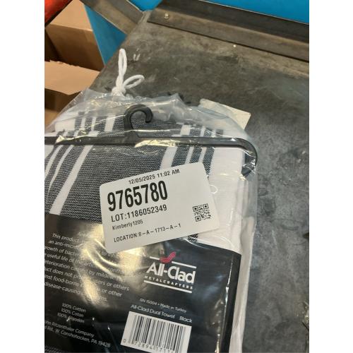 All-Clad Striped Dual Kitchen Towel in Black