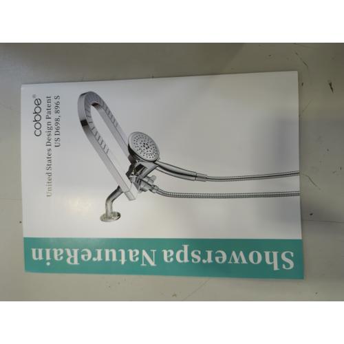 Silver Cobbe Premium 3-Way Rain Shower Head Combo, Dual Shower Head with Handheld, 5-mode High Pressure Rainfall Showerhead with Stainless Steel Hose & Sealant Tape - U.S. Invention Patents - Chrome