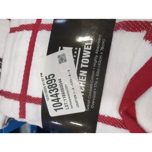 All-Clad Checked Kitchen Towel: Highly Absorbent, Super Soft Long Lasting - 100% Cotton, 17x30 Tea Towel for Cleaning & Drying Dishes, Pans, Glassware, or Countertops, (2-Pack), Chili