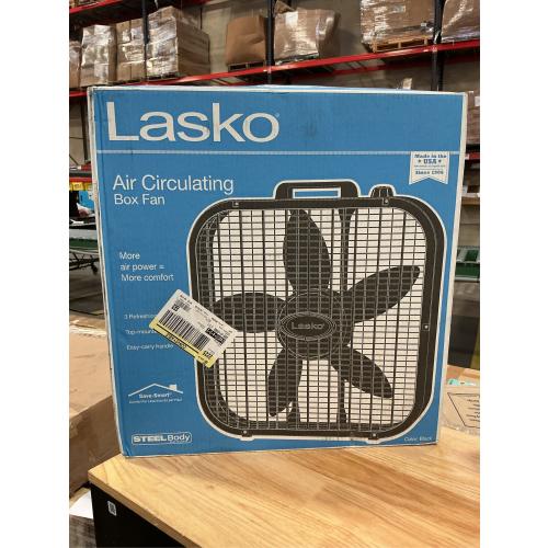 Lasko 21-3/4 in. H X 20 in. D 3 speed Box Fan